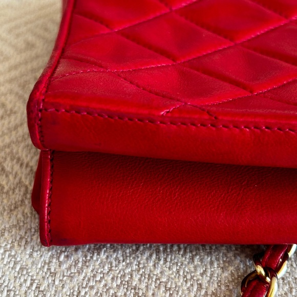 Authentic Chanel Vintage Rectangle Flap Tassel Handbag - Picture 7 of 12